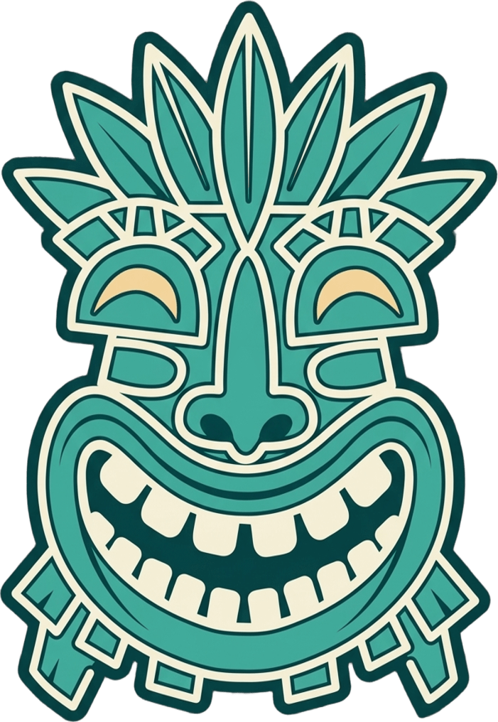 Maschera tiki, illustrazione del Momo Lido Navigli